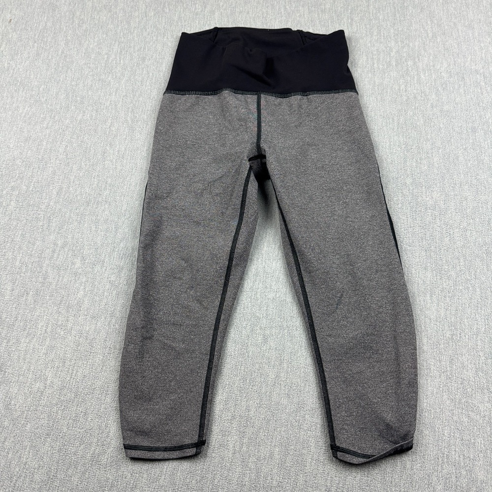 Lululemon Leggings‎ Womens 6 Gray Heathered Train Times Crop Yoga Athletic Gym